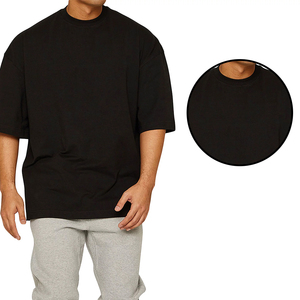 เสื้อยืดสตรีทแวร์ทรงหลวมโอเวอร์ไซส์ ผ้าคอตตอนเทอร์รี่ 100% ขายดี คอกลม ใส่สบาย ระบายอากาศ แห้งเร็ว สำหรับผู้ชาย - Product Image 4