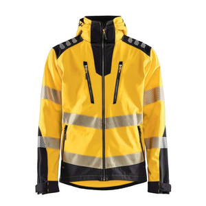 Chaqueta reflectante impermeable de alta visibilidad personalizada con capucha para construcción y ropa de trabajo de seguridad al aire libre - Product Image 4