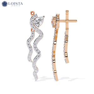 Pendientes de Diamantes Cultivados en Laboratorio con Corte Redondo y Bug Cut en Oro Blanco de 14K para Mujer, Regalo de Lujo Certificado para Boda, Aniversario, Elegante - Product Image 1