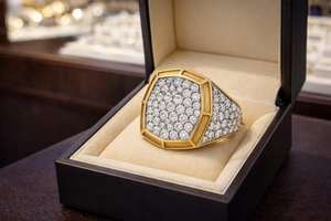 Anillo de compromiso para hombre de plata 925 con diamante moissanita, anillo grande sin cadena, al por mayor - Product Image 2