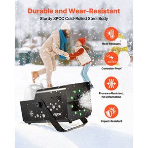 Máquina de Nieve RGB de 1500W con Control DMX512, 9 Luces LED, Control Remoto Inalámbrico, Alto Rendimiento, Tanque de 5L, Hielo Seco - Product Image 4