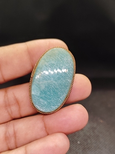 Colgante de latón con ranura de amazonita natural al por mayor |   Joyería de Piedras Preciosas Chapada en Oro Hecha a Mano |   Fabricante OEM ODM - Product Image 4