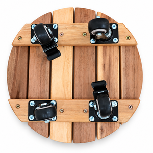 Soporte de Madera Minimalista Vintage para Macetas con Ruedas Bloqueables y Frenos, Carro para Mover Macetas de Jardín Interior/Exterior, Ecológico para el Hogar - Product Image 1