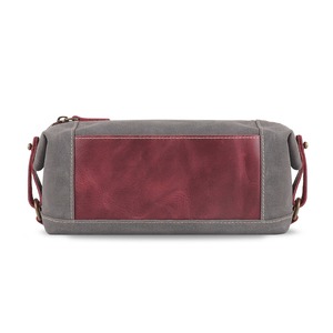 <b>Men</b> Custom Logo Canvas <b>Leather</b> Toiletry <b>Bag</b> Waterproof Travel Shaving Dopp Kit Cosmetic <b>Wash</b> Organizer Case LCTB-0013 - Product Image 5