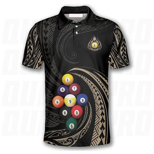 Maillot de billard personnalisé de haute qualité pour homme, manches courtes, polyester, sublimation numérique, motif Grim Reaper Skull, pour billard 9 boules - Product Image 3