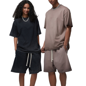 Custom Oversized Acid Wash 2 in 1 Drawstring Men Lightweight Polyester/Cotton <b>T</b>-<b>Shirt</b> Streetwear Apparel OEM Manufacturer - Product Image 3