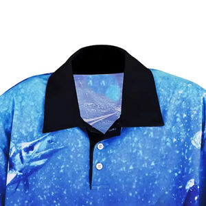 เสื้อตกปลาผู้ชายคุณภาพดีที่สุด สีสันสดใส ผ้าฝ้าย 100% ป้องกันรังสียูวี 50 ป้องกันแบคทีเรีย แห้งเร็ว ระบายอากาศได้ดี ลายพิมพ์แบบรีดร้อน - Product Image 4