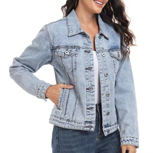 Chaquetas Vaqueras Sólidas OEM ODM, Nuevas Chaquetas Vaqueras Transpirables de Corte Regular para Mujer en Venta en Línea - Product Image 5