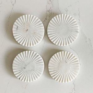 Handcrafted Marble Stone <b>Coaster</b> Set Heat Resistant Modern Design Durable <b>Drink</b> <b>Coasters</b> for Coffee Tea Wine Glasses Dining - Product Image 3