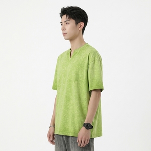 เสื้อยืดโอเวอร์ไซส์สไตล์วินเทจสุดเท่ห์สำหรับผู้ชาย ผ้าฝ้าย 100% ทรงหลวม คอวี ไหล่ตก พิมพ์ลายสกรีน  รักษ์โลก แห้งเร็ว - Product Image 6