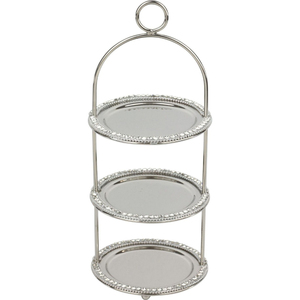 Élégant support à gâteau en métal à 3 niveaux, plateau rond argenté pour desserts, présentoir pour mariage, anniversaire, fête, porte-cupcakes en fer, décoration pour la maison et la cuisine - Product Image 1