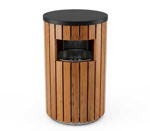 Luxury Wooden Dustbin Box with <b>Metal</b> Frame Geometric Design Decorative for Home Office Waste Basket - Product Image 5
