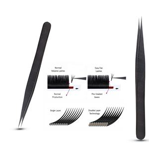 แหนบต่อขนตาป้องกันไฟฟ้าสถิต สำหรับต่อขนตาแบบวอลุ่ม แหนบต่อขนตาสำหรับมืออาชีพ รับผลิตแบบ OEM แบรนด์ส่วนตัว ขายส่ง - Product Image 1