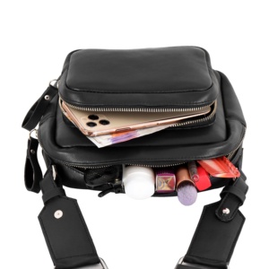 Bolso de Cuero Nappa Genuino con Acabado Encerado Personalizado, Acabado Nappa Negro, Herrajes YKK, Marca Privada, OEM, Venta al por Mayor, Lujo Retro - Product Image 6