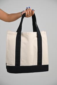 Nouveauté 2026 : Sacs fourre-tout en toile 100 % coton recyclé, écologiques, avec logo personnalisé, motif géométrique, pour supermarché, à porter à l'épaule - Product Image 3