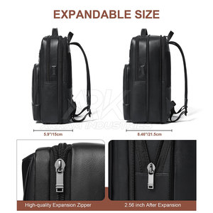 Mochila de Cuero de Moda, Mochila de Cuero para Portátil, Mochila de Cuero Segura, Estilo Organizador con Múltiples Bolsillos - Product Image 3