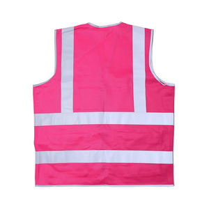 Chaleco de malla de alta visibilidad color lima, ANSI Clase 3, con cremallera frontal, 4 bolsillos y franjas reflectantes para seguridad. - Product Image 2