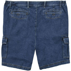 Pantalones Cortos Cargo de Mezclilla Azul Oscuro para Hombre, Cintura Media, Estilo Casual de Verano, 100% Algodón Tejido, Diseño con Bolsillos - Product Image 5