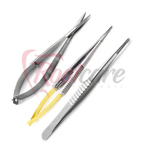Ensemble professionnel de micro-agrappeurs, ciseaux et pinces Castroviejo pour chirurgie, 3 pièces, conception durable, en vente en ligne - Product Image 6