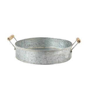 Plateau de service en métal rond pour la décoration de table à manger à la maison, avec un design de finition coloré et plaqué - Product Image 4