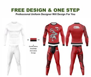 Ensemble de rashguard MMA respirant à impression numérique par transfert thermique pour homme, design sublimation, manches longues, vêtements de compression - Product Image 2