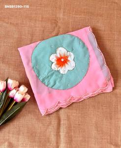 New Arrival Premium Quality Georgette with Handbrush Flower & Khatli-Handwork <b>Saree</b>-<b>Blouse</b> Set Supplier from India Woman Fashion - Product Image 6