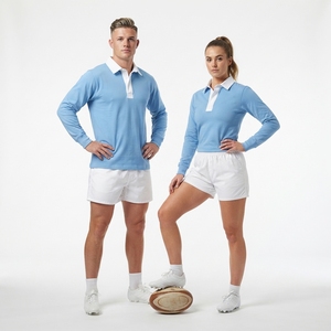 Nouveautés : Polo de rugby rayé, vente en gros, logo personnalisé, maillot de rugby vintage universitaire - Product Image 2