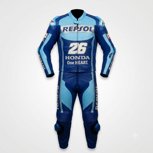 Traje de Carreras Dani Pedrosa MotoCP, Traje de Cuero Completo Premium de Una Pieza para Pista con Rodilleras y Protecciones, Nivel 2 CE - Product Image 1