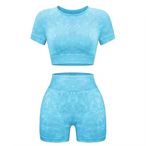 Conjunto de Yoga para Mujer al por Mayor para Uso en Exteriores, Tallas Grandes, con Logotipo Frontal, 2 Piezas, Transpirable, Precio Bajo - Product Image 5