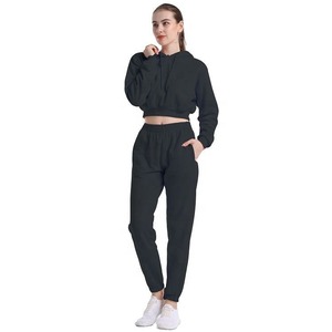 Conjunto de dos piezas personalizado para mujer: Sudadera básica con capucha y pantalones acampanados, chaqueta con cremallera, pantalones ajustados acampanados, chándal deportivo. - Product Image 2