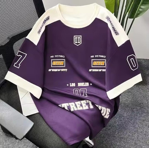 Hot Selling Men's <b>Tshirt</b> Loose Comfortable Short Sleeved O Neck Street Style Digital Printing Breathable Unisex Cotton <b>Polyester</b> - Product Image 2