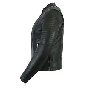 Chaqueta de Cuero Genuino para Hombre, Estilo Motero, Ajustada, para Invierno, Chaqueta de Motociclista, Venta al Por Mayor - Product Image 3