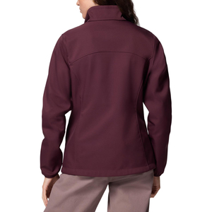 Veste polaire prune pour femme, manches longues, fermeture éclair, col montant, couleur unie, style décontracté, longueur normale, vêtement d'extérieur - Product Image 2