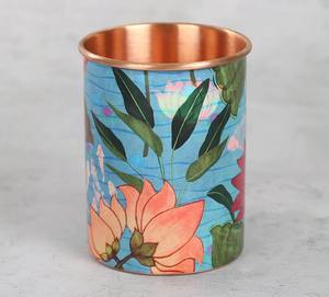 Vaso de Cobre Puro con Diseño de Loto e Ilustraciones Inspiradas en la Naturaleza, Reutilizable para Agua, Jugo, Hogar y Regalos - Product Image 2