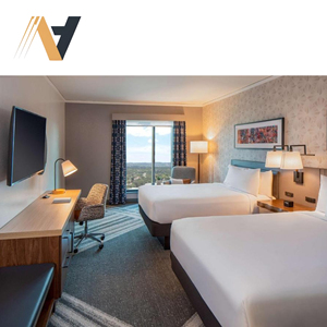 Ensemble de meubles de chambre à coucher de style moderne pour hôtel, taille king, avec construction en MDF durable pour la rénovation de chambres d'hôtes commerciales Hilton - Product Image 2