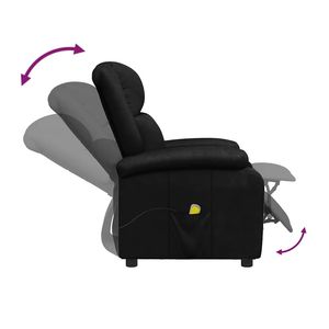 Fauteuil de massage en similicuir noir - Product Image 6