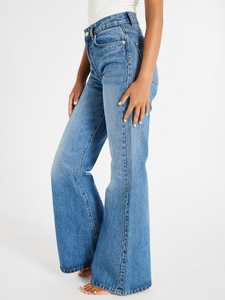 Jeans de Mezclilla Personalizados para Mujer, Pantalones de Pierna Ancha de Cintura Alta, Cintura Elástica, Pantalones Casuales Holgados - Product Image 5