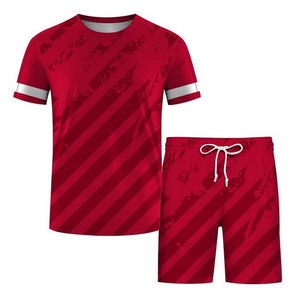 Custom Sublimation Printed Men's Plus Size T-shirts Shorts <b>Sets</b> <b>Knitted</b> Quick Dry Breathable Cotton Custom Colors Summer Street - Product Image 3