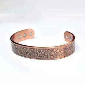 Bracelet en cuivre pur à 99,9 %, idéal pour la méditation, la concentration, le rajeunissement de la peau, une meilleure circulation, le bien-être corporel, le yoga, la méditation et la mode. - Product Image 1