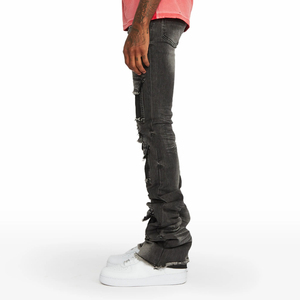 กางเกงยีนส์ผู้ชายคุณภาพดี สไตล์ใหม่ สีพื้น น้ำหนักเบา ทรงตรง ลวดลายเรียบง่าย เหมาะสำหรับใส่กลางแจ้ง - Product Image 6