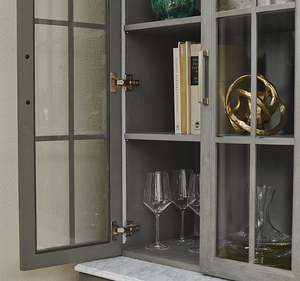 ตู้ไซด์บอร์ดไม้มะฮอกกานีแท้สุดหรูทันสมัย พร้อมตู้โชว์กระจก ตู้เก็บของในครัวสไตล์มินิมอล - Product Image 2