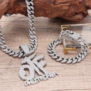 Pendentif lettre OTF en argent 925 plaqué rhodium avec pierres cultivées en laboratoire, style hip-hop, cadeau pour homme - Product Image 6