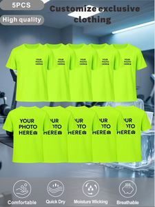 Men's Performance T-Shirts O-Neck Back Neck Lightweight Breathable Moisture-Wicking Quick-Drying Eco-Friendly 100% Polyester - Product Image 2