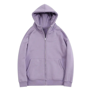 Custom Men's Zip <b>Hoodie</b> Knitted <b>Long</b> Sleeves Blank Zipper High Quality Polyester/Cotton <b>Oversized</b> Heavy Weight Winter Streetwear - Product Image 3