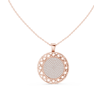 ETHEREAL RADIANCE LAB GROWN DIAMOND <b>PENDANT</b> SET IN 18KT <b>SOLID</b> ROSE <b>GOLD</b> FOR ENGAGEMENT WEDDING PARTY VALENTINE GIFT DAILY WEAR - Product Image 1