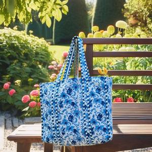 Sac fourre-tout bohème vintage en coton matelassé indien pour femme, fait main, écologique, léger, ouvert, pour l'automne et l'hiver, pour le shopping - Product Image 3