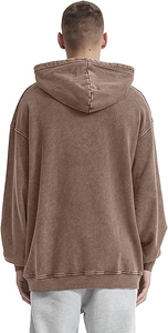 Sweat-shirt à capuche oversize pour homme en coton French Terry, couleur unie, avec poches, respirant, coupe décontractée, style streetwear automne - Product Image 2