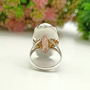 925 Sterling Silver Pink Rose <b>Quartz</b> <b>Ring</b> Classic Designer Oval Cut Natural Gemstone January Birthstone for Wedding Anniversary - Product Image 5