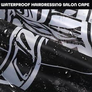 Cape de barbier professionnelle Tactus Industries pour hommes, en polyester écologique, imperméable, coupe de cheveux, col élastique réglable - Product Image 6