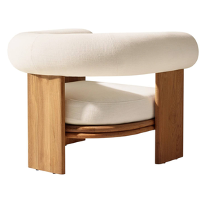 Fauteuil d'appoint en bois rembourré, fauteuil lounge moderne, siège de détente pour salon et ensembles de jardin - Product Image 4